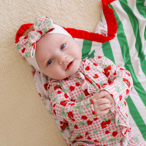 Sweet Strawberries Luxe Bow Headwrap