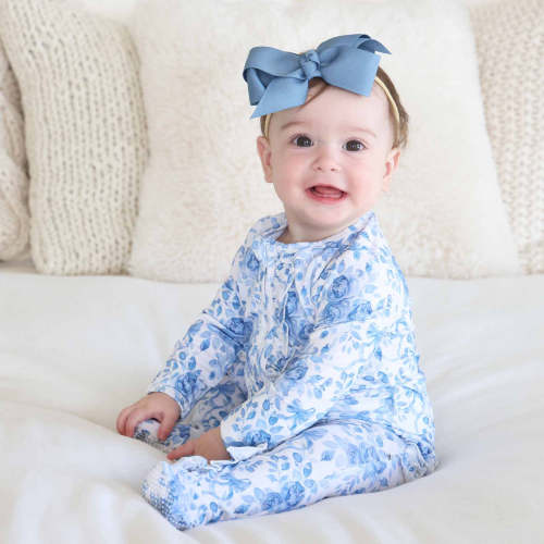 Betsy's Blooms Ruffle Zipper Footie
