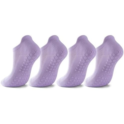 PilatesYogaGripSocksforWomenCushionedGrippyCottonNonSlipAthletic