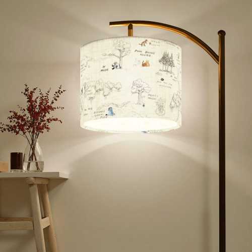 100 Acre Wood Nursery Light Winnie the Pooh Baby Shower Gift New Mom Present Floor Lamp Pooh Bear Lighting Neutral Room Decor Map