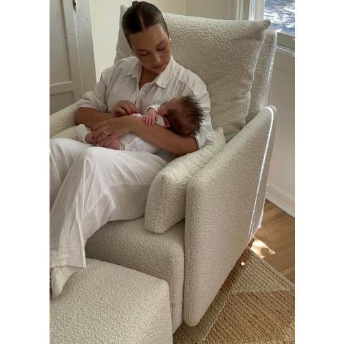 Ollie: Standard Size | Swivel Nursery Recliner | Oilo™ Studio | High Performance Bouclé Oyster