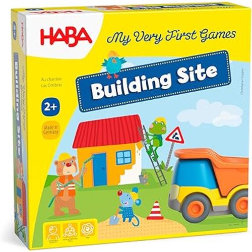 HABA My Very First Games Building Site, A Cooperative Learning Kids Game, Toddler Learning Activities & Games for 2+ Year Olds with Included Toy Truck