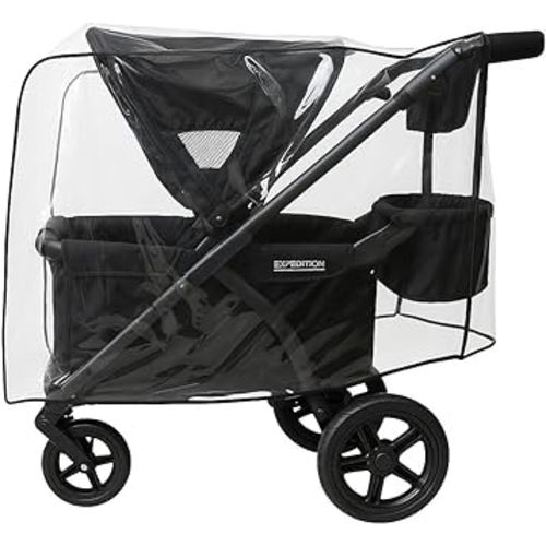 SASHA'S Rain and Wind Cover for Baby Trend Expedition Stroller Wagon/Wagon Plus, Clear Design, Maximum Coverage (Stroller not Included) Made in USA