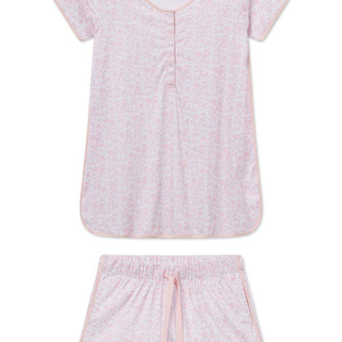 LAKE | Women | Pima Cotton Pajamas | English Rose Garden Floral Maternity / Nursing Shorts Set