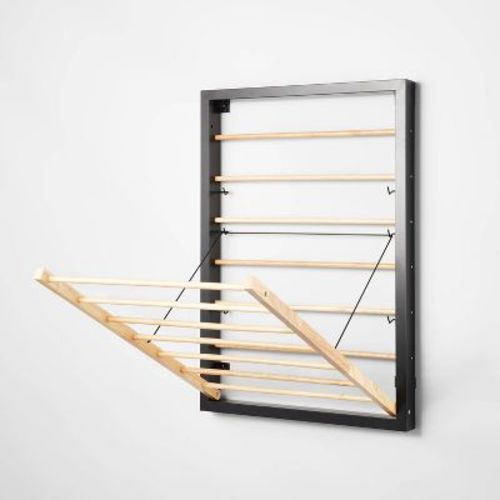 Wall Mounted Drying Rack Black - Brightroom™: Steel Pull Down Clothes Dryer, Folding Mountable, 10kg Capacity