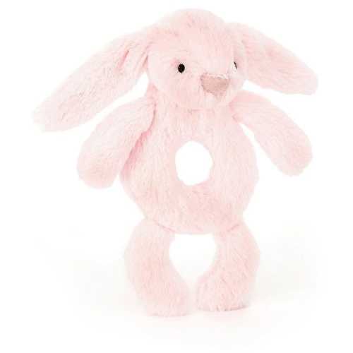Jellycat Bashful Pink Bunny Ring Rattle, 7"