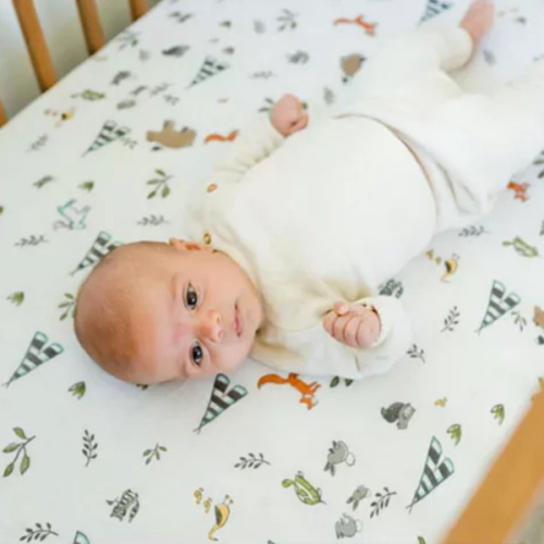 Unisex Cotton Muslin Crib Sheet - Baby
