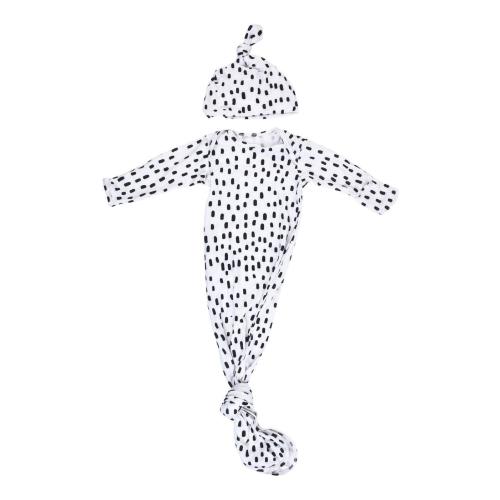 Modern Polka Dot Knotted Newborn Gown Set