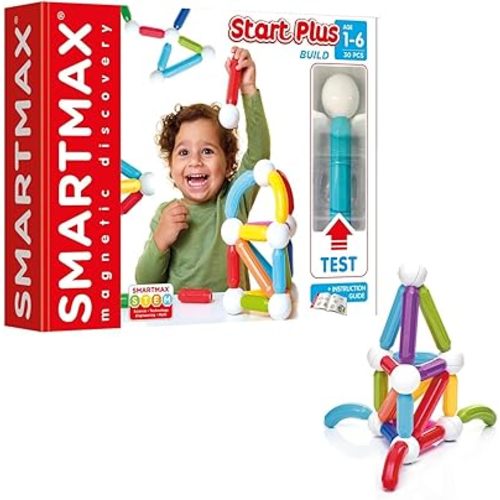 SmartMax Start Plus STEM Building Magnetic Discovery Set, Ages 1-6 (30 Pieces)