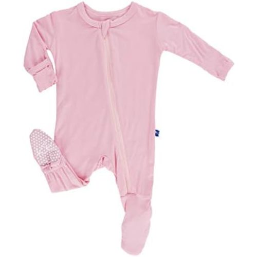 KicKee Pants Print Footie with Zipper, Fitting Long Sleeve Pajama Baby Bodysuit, Ultra Soft Everyday One Piece Loungewear