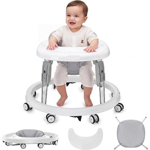 Baby Walker with Wheels, One-Touch Folding, Height Adjustment Baby Walkers