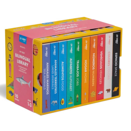 My First Bilingual Library: A Spanish-English Vocabulary Board Book Set of Colors, Numbers, Animals, ABCs, and More (Si Sabo Bilingual Books for Kids)