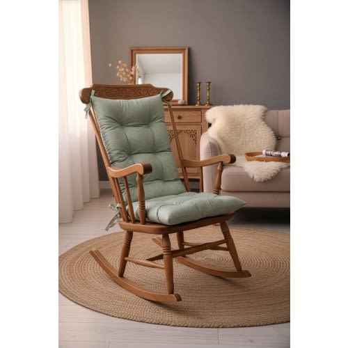 Rocking Chair Cushion Set: 100% Cotton Pads with Ties