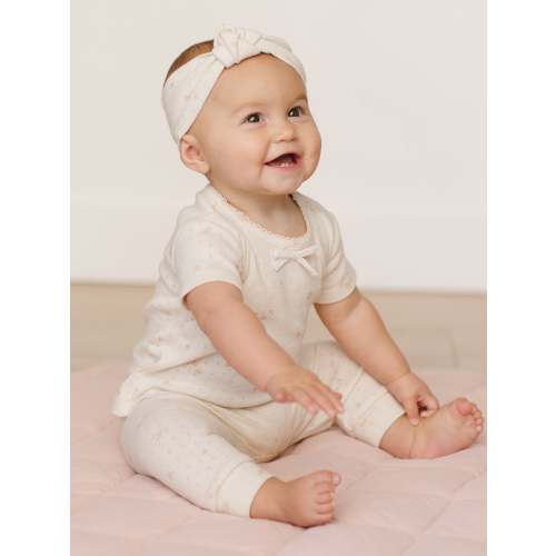 Pointelle Tee + Legging Set, Pink Ditsy