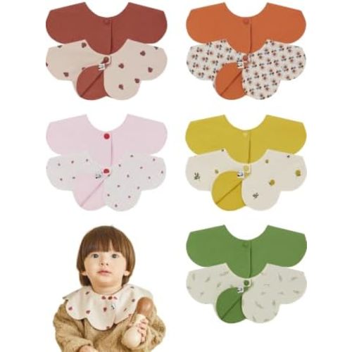 Konny Baby Bib 3/5/7-Pack Set, 360 ​​° Rotate, Soft and Absorbent Drooling for Toddler Boys Girls Baby Essentials