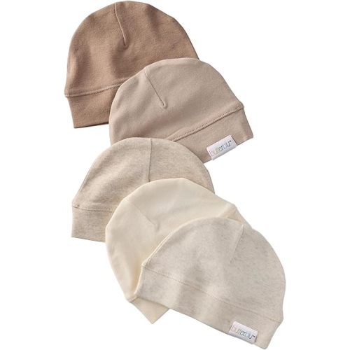 Charlie 5-Pack Caps 100% Organic Cotton Beanie Hats for Newborn and Baby Girls, Boys, Unisex