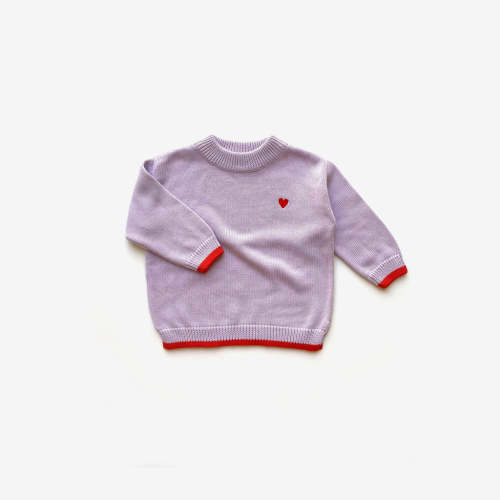 Organic Cotton Knit Jumper - Lilac Dip