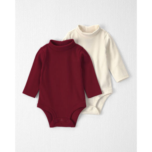 Baby Girl 2-Pack Organic Cotton Ribbed Mock Neck Bodysuits - Little Planet | Carter's