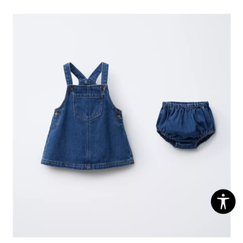 DENIM OVERALL DRESS WITH BLOOMERS - Mid-blue | ZARA United States