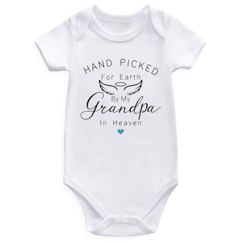 Guzcadun hand picked for earth by my grandpa grandma in heaven pregnancy announcement for grandparents baby bodysuits