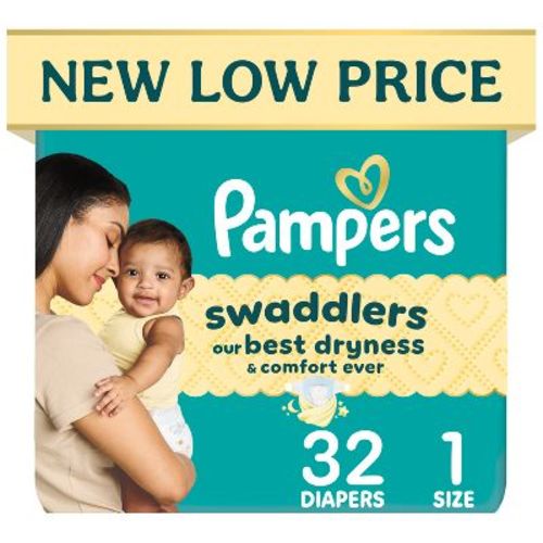 Pampers Swaddlers Sensitive Disposable Diapers - Size 1 - 32ct