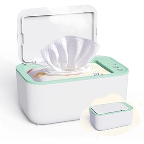 Wipe Warmer Diaper Warmer Baby Wipe Warmer Dispenser: Wet Wipes Warmer Large Capacity - Wet Wipes Heater with Even Overall Heating Wipes Warmer for Newborn Wet Napkin Warmer for Wipes & Towel (Green)