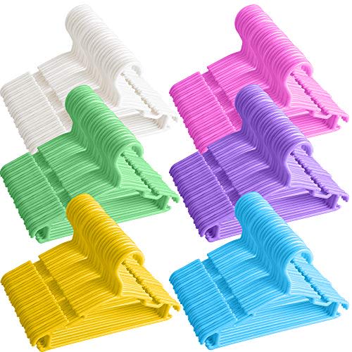 Baby Hangers 100Pcs Kids Hangers Childrens Hangers Child Hangers Plastic Toddler Infant Nursery Hangers Small Baby Clothes Hangers for Closet