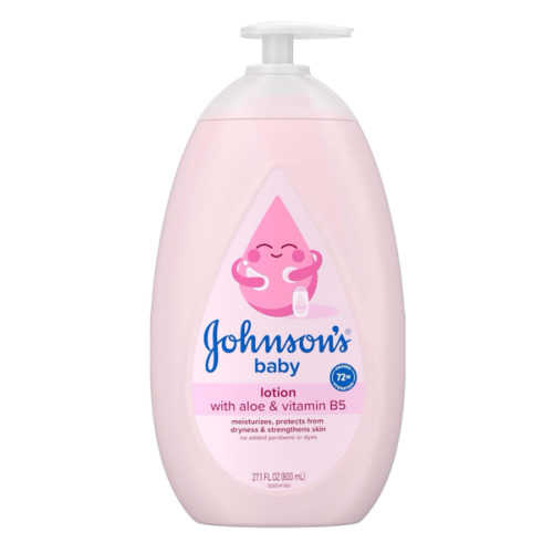 Johnson's Moisturizing Mild Pink Baby Lotion with Coconut Oil for Delicate Baby Skin, Paraben-, Phthalate- & Dye-Free, Hypoallergenic & Dermatologist-Tested, Baby Skin Care, 27.1 Fl. Oz