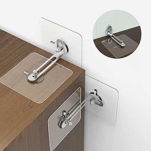 Furniture Anchors Wall Anchors, Anti Tip Furniture Anchors No Drill, Adhesive Furniture Wall Anchors for Baby Proofing - Secure Cabinet Bookcase Dresser Shelf Wall, No Screw, 6 Pairs