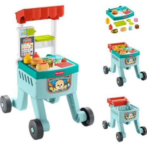 Fisher-Price 4-in-1 Snack Cart Walker Learning Push Toy