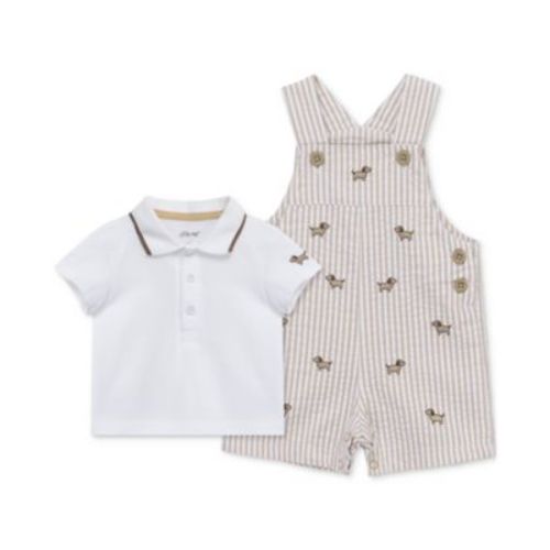 Baby Boys Cotton Puppies Polo Shirt & Shortall, 2 Piece Set