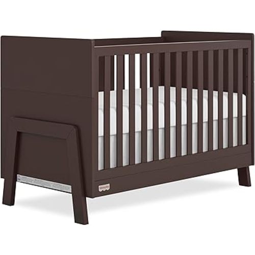 Dream On Me Fisher Price Iris 4-in-1 Convertible Crib in Chocolate Chip, Greenguard Gold & JPMA Certified, Converts from Baby Crib to Day Bed, Full-Size Bed and Toddler Bed