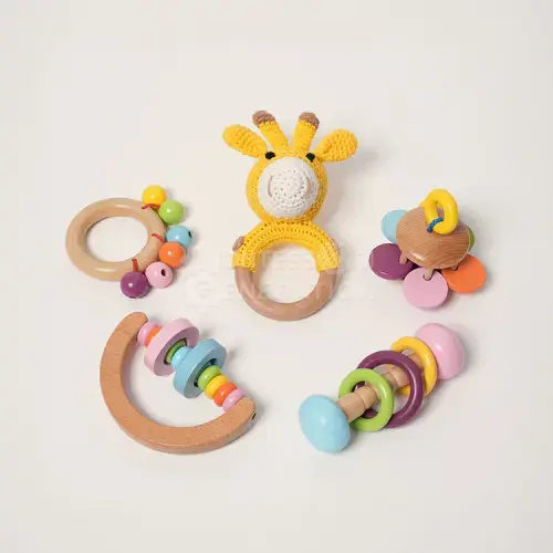 Buy Montessori 5 Piece Wooden Rattle Kit Online I Montessori Generation
