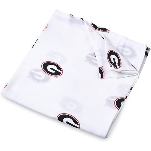 Three Little Anchors University of Georgia Muslin Swaddle Blanket – Lightweight, Breathable Cotton Baby Swaddle | Officially Licensed UGA Newborn Blanket