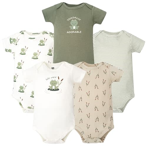 Hudson Baby Unisex Baby Cotton Bodysuits 5-Pack