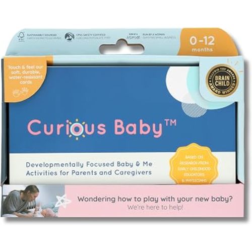 Curious Baby™ Award Winning 40+ Activities for Baby & Me (0-12 Months) | Developmentally-Focused and Stimulating Creative Playtime Ideas for Baby & Me | Includes Black/White High-Contrast Cards