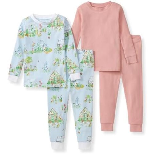 Burt's Bees Baby Girls Organic Cotton Pajamas, Toddler PJ Set, 2-PC