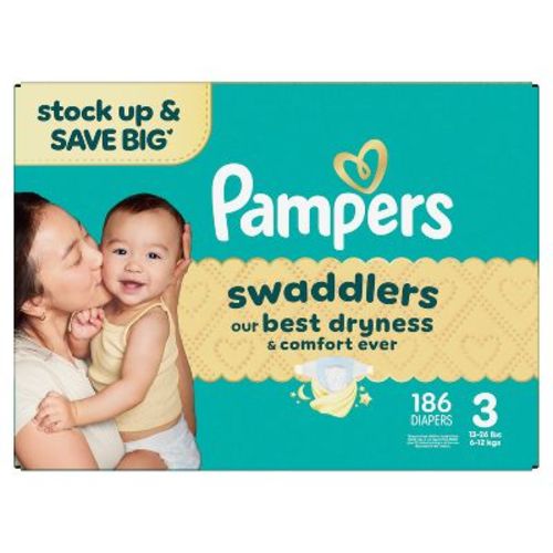 Pampers Swaddlers Sensitive Disposable Diapers Massive Pack - Size 3 - 186ct