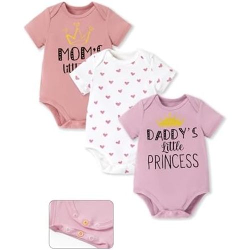 PATPAT Baby onsies Rayon Super Durable - Short Sleeve Girls - Newborn