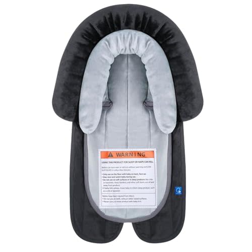 COOLBEBE New 2-in-1 Babybody Supports for Baby Newborn Infants - Extra Soft Stroller Cushion Pads Car Seat Insert, Seasons, Black