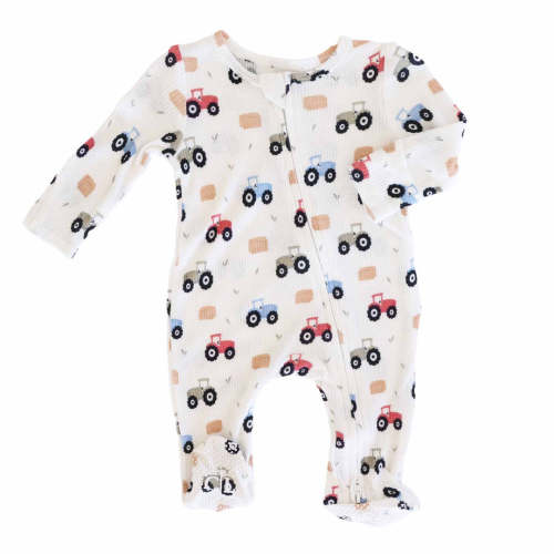 Little Farmer Bamboo Waffle Zipper Footie