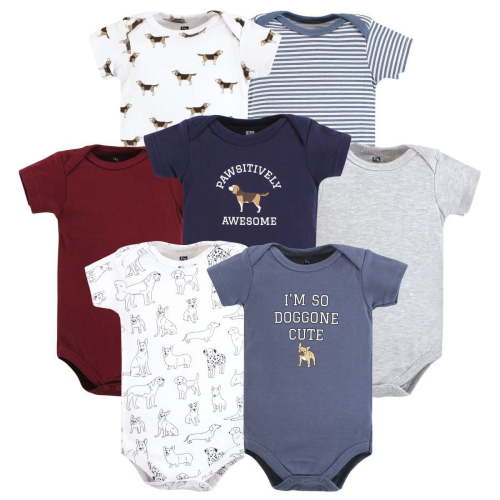 Hudson Baby Infant Boy Cotton Bodysuits, Boy Dogs, 6-9 Months