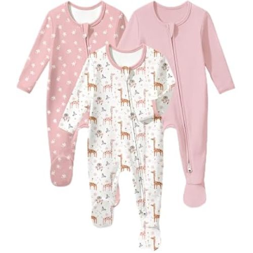 Baby Sleepers 100% Organic Cotton Pajamas for Newborn 0-3 3-6 6-9 Months Boys Girls Clothes Footed Pjs