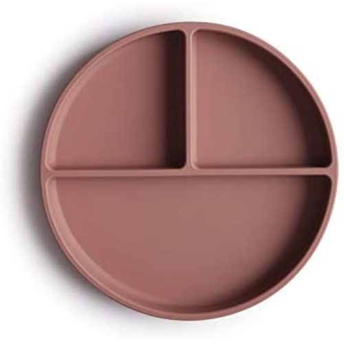 mushie Silicone Suction Plate | BPA-Free Non-Slip Design (Cloudy Mauve)