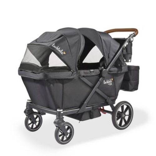 Larktale Caravan Coupe V2 Compact Folding Stroller Wagon with Reclining Seats for 1-2 Kids - Byron Black