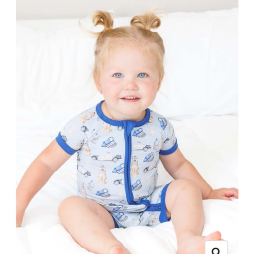 Police Officer Shorts Zippered Romper