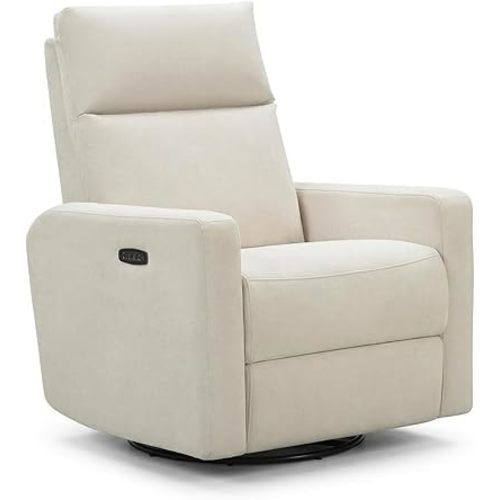 Nurture& The Glider Plus - Premium Nursery Power Recliner | Swivel Chair with Adjustable Head Support and Adjustable Lumbar Support | Built-in USB - The Ultimate Comfort for Nursing, Relaxing (Ivory)