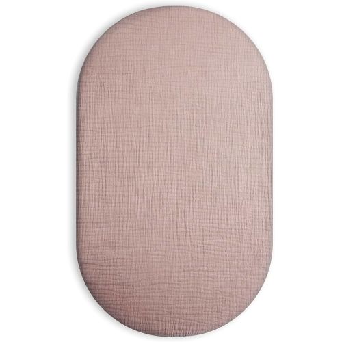 Bassinet Sheet for Baby Boy and Girl, Fitted Sheets for Rectangle, Oval, Hourglass Bassinet Mattress, Muslin Moses Basket Sheets with Neutral Style (Vintage Taupe)