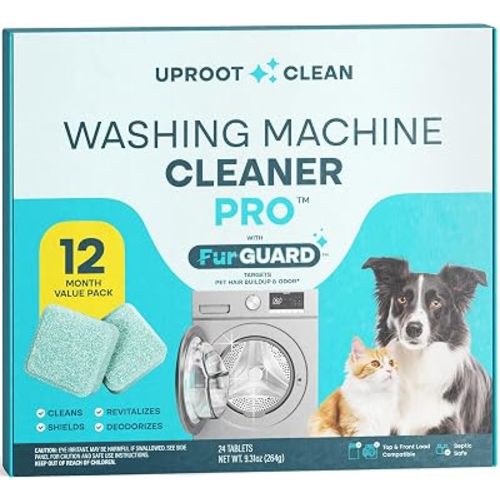 Uproot Clean Washing Machine Cleaning Tablets for Pet Owners, 24 Pack