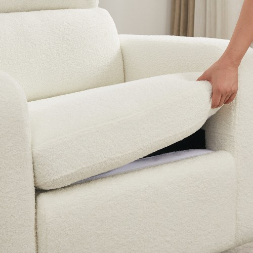 Swivel Manual Recliner Chair Teddy Nursery Glider Rocking Recliner